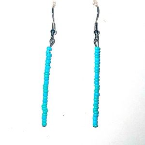 Long turquoise and teal earrings